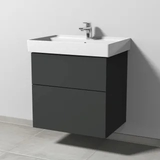 Sanipa 3way Waschtischunterbau zu Villeroy & Boch Collaro Waschtisch mit 2 Auszügen, Graphit-Matt SP8351B