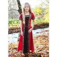 Battle Merchant Burgfräulein-Kostüm Kinder Fantasy-Mittelalterkleid rot-schwarz "Eleanor"