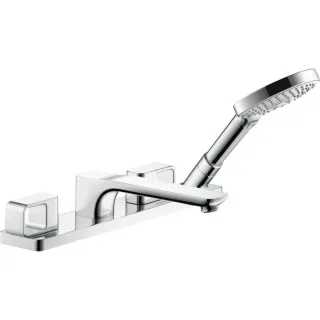 hansgrohe Fertigmontageset Axor Urquiola 11445000 4-Loch-Fliesenrandarmatur, chrom