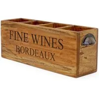 LebensWohnArt Weinregal Dekorative Flaschenbox CHATEAU 45cm antik-honey Mahagony