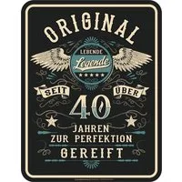 RAHMENLOS® Metallschild als Geschenk zum 40. Geburtstag: Lebende Legende 40 Jahre