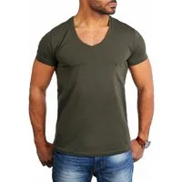 Young & Rich T-Shirt Herren Uni Basic extra tiefer Ausschnitt Unterziehshirt 1315 V-Ausschnitt unifarben kurzarm slim fit