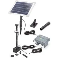 esotec Solarpumpe 6/220 Teichpumpen-Set LED+Akkuspeicher, 220l/h, 6Wp Solarmodul 101023 (Komplettset)