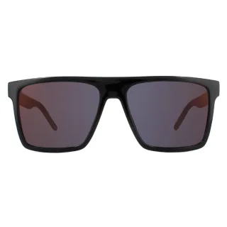 Hugo von Hugo Boss Square Mens Black Red Sunglasses