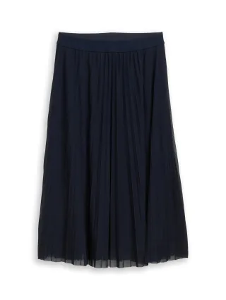 Tom Tailor - High Waist Plissee Midi-Rock sky captain blue - Gr. - 36