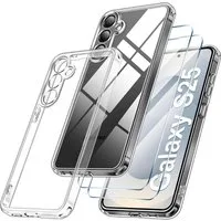SmartUP Smartphone-Hülle + 2X Schutzglas für Samsung Galaxy S25 5G Panzerfolie Display Case 9H 6,2 Zoll, kompletter Rundumschutz