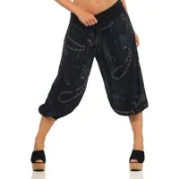 malito more than fashion Haremshose malito Damen kurze Aladinhose mit Print, Haremshose zum Tanzen, kurze Pluderhose mit Allover Print