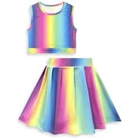 Denokids Shirt & Rock Sports Skirt and Crop Top Mädchen (1-tlg) Kinder Outfit, T-Shirt, Rock, Zweiteiler, Sommerrock