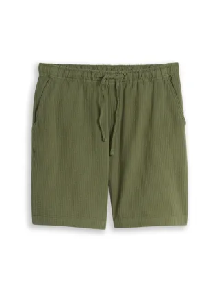 Denim Tom Tailor - Relaxed Fit Shorts in Waffelstruktur oak leaf green - Gr. - XXL