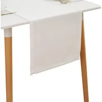 Simurq Tischläufer Leinenoptik - Lotuseffekt, Wasserabweisende & Abwaschbare (Tischläufer modern, Pflegeleicht & fleckenabweisend Läufer, tischläufer grau - tischläufer weiß)