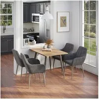 Vicco Esstisch Beaver, Goldkraft Eiche/Greige, 80 x 70 cm ausziehbar (1-St)