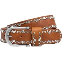 Caspar Nietengürtel GU292 Damen Gürtel mit dezentem Strass und Nieten Dekor