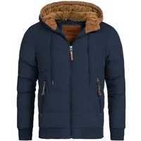 Indicode Winterjacke Herren Adeline Jacke Winter Herrenjacke mit Teddyfutter, gefütterte Kapuze