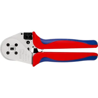 KNIPEX Vierdornpresszange für gedrehte Kontakte 230 mm verchromt mit Mehrkomponenten-Hüllen - 975265