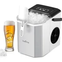 loefme Eiswürfelmaschine 9 Eiswürfel in 6-13 Mins, 1,2L Wassertank, Kompakter Eiswürfelbereiter, 2 Größen, Selbstreinigung & LED-Anzeige