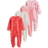 Next Schlafoverall Babyschlafanzüge mit 2-Wege-RV, 4er-Pack (4-tlg)