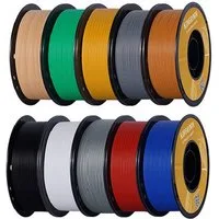 KINGROON Filament 3D-Drucker Filament PLA 1,75mm 10kg Mixfarben, 1kg/Rolle, Blasenfrei, Hitzbeständig 3D-Druckmaterialien