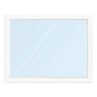 Fenster 130x100 cm, Kunststoff Profil aluplast IDEAL® 4000, Weiß, 1300x1000 mm, einteilig festverglast, 2-fach Verglasung, individuell konfigurieren