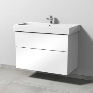 Sanipa 3way Waschtischunterbau zu Geberit iCon Waschtisch mit 2 Auszügen, Weiß-Glanz SF65278