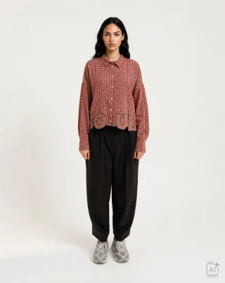 Smith&Soul - Small Check Blouse Letters - Gr. - S