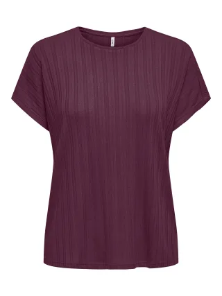 ONLY - ONLIRINA S/S O-NECK TOP JRS NOOS Grape Wine - Gr. - S