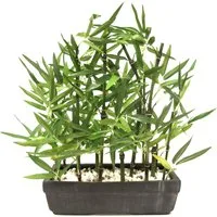 Kunstpflanze Bambus, I.GE.A., Höhe 45 cm, Mit Natursteinen