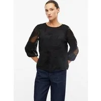 s.Oliver Kurzarmbluse Bluse Bluse mit Chiffon-Wellen-Muster