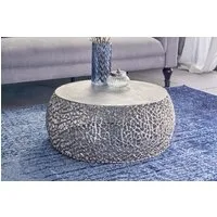 riess-ambiente Couchtisch ABSTRACT LEAF Ø75cm silber antik (Einzelartikel, 1-St), Wohnzimmer · Metall · rund · handmade · Modern Design