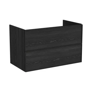 VitrA New Metropole Edge Waschtischunterschrank mit 2 Vollauszügen 98 x 52 x 60 cm Schwarz,67393 67393