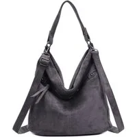 ITALYSHOP24 Schultertasche Damen Tasche Samt Shopper Hobo-Bag Umhängetasche Wildleder-Optik Reise, Crossbody Henkeltasche Beuteltasche Handtasche Velours CrossOver
