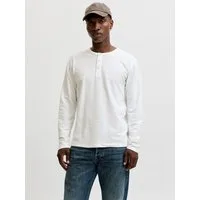 Jack & Jones Langarmshirt JPRBLUAARON LS HENLEY TEE Baumwollmischung