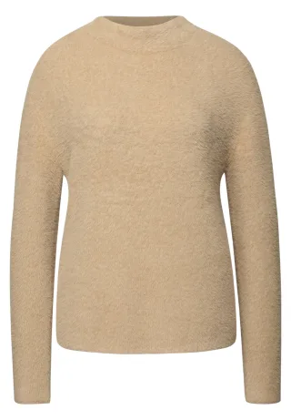 Street One - Federgarn Pullover sanded beige - Gr. - 38