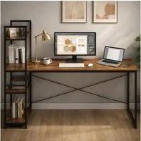 ANYSUN Schreibtisch Computertisch mit Regalböden rechts oder Links (1-St., 1 Tisch), Bürotisch Gamingtisch mit verstellbarer Ablage 120 / 140 cm