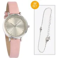 Miraval Quarzuhr Damen Armbanduhr Rosé Analog, Roséfarbenes Kunstlederarmband