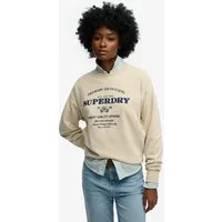 Superdry Sweatshirt LUXE CASUAL EMB LOOSE CREW mit Print, aus Baumwolle, Relaxed Fit, ohne Verschluss