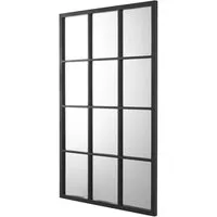 en.casa Wandspiegel, »Cupello« 90x60cm Rahmen Schwarz matt, Fensteroptik