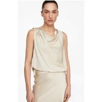 comma Blusentop Bluse Satin-Wasserfall-Top