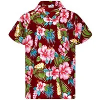 King Kameha Hawaiihemd Hibiscus NEW Funky Hawaii-Hemd Kurzarm Front-Tasche Stylish Unisex