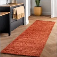 SIMPEX24 Teppich Unicolor - Einfarbig, Läufer, Höhe: 30 mm, Einfarbig Shaggy Teppich Wohnzimmer Langflor Versch. Farben und Größen
