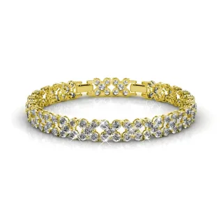 Blumige Armbänder - Gold und Kristall