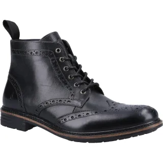 Hush Puppies Joshua Leder Herren Schwarz Stiefel