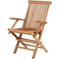 bene living Klappstuhl Andover - Teakholz (1 St), witterungsbeständiger Sessel klappbar aus feinem Teakholz