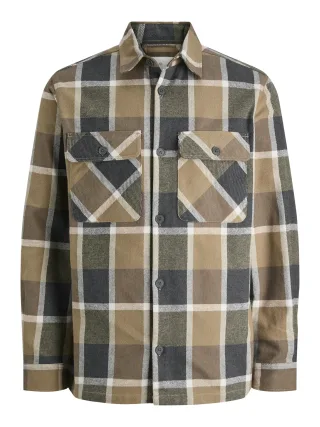 JACK&JONES - JPRRAYLE MELANGE CHECK L/S OVERSHIRT SN - Gr. - L