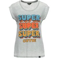 QueenKerosin Print-Shirt Super Cutie (1-tlg) Frontprint im 70s Style