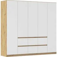 rauch Drehtürenschrank Schrank Garderobe MAINZ Breiten 91/136/181/226/271/315/360, Höhe 210cm (3 verschiedene Ausstattungen BASIC/CLASSIC/PREMIUM (inkl. SOFT-CLOSE) grifflose Front, Außentüren mit Push-to-Open Funktion MADE IN GERMANY