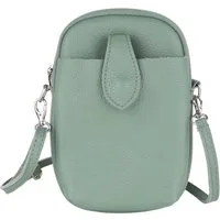 MIRROSI Handytasche Damen Kleine Umhängetasche aus Echtleder Made in Itlay (ca. 14x21x3cm), Mini Handytasche zum Umhängen, Handy Tasche