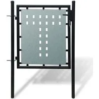 vidaXL Gartentor Schwarzes Einzeltor für Zäune 100 x 75 cm