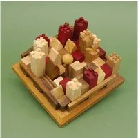 ROMBOL Denkspiele Spiel BURGPUZZLE - variantenreiches Denkspiel, Knobelspiel, Holzpuzzle