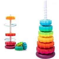 CLTYQ Stapelspielzeug Drehbare Stapelspielzeuge für kinder, Regenbogen-Ring-Stapelturm, Montessori-Spielzeug,sensorisches Lernspielzeug für Autismus