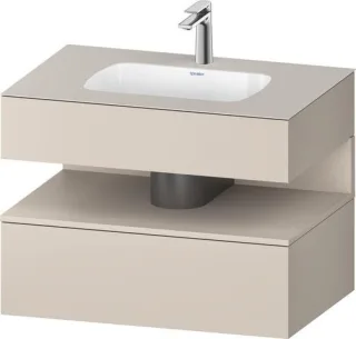 Duravit Qatego Einbauwaschtisch mit Konsolenwaschtischunterbau Taupe Matt 800x550x600 mm - QA4785091 QA4785091910010
